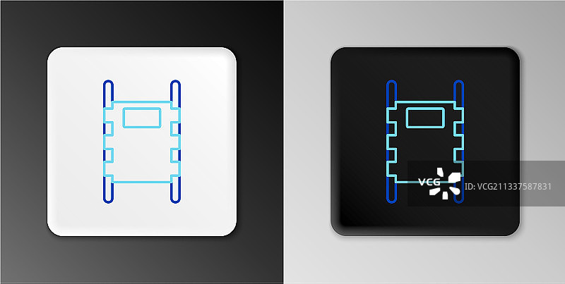 灰色背景上的担架线性图标图片素材