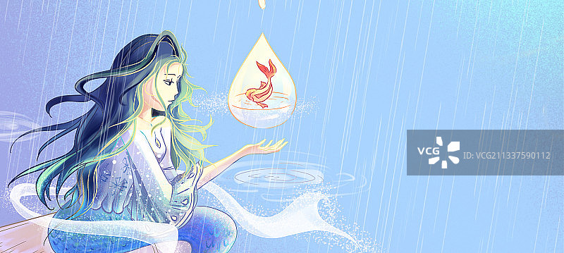 美人鱼横板banner图片素材