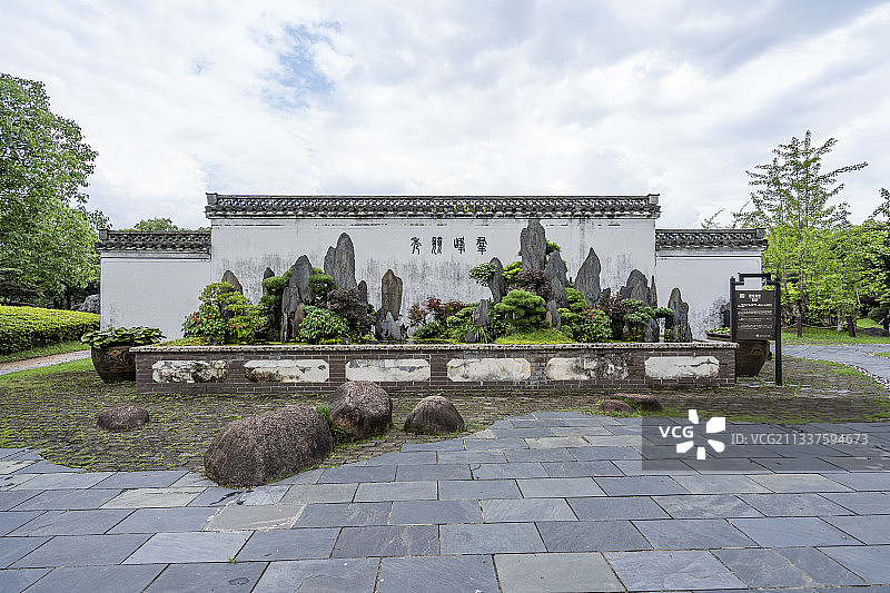 安徽歙县鲍家花园盆景拍摄图片素材