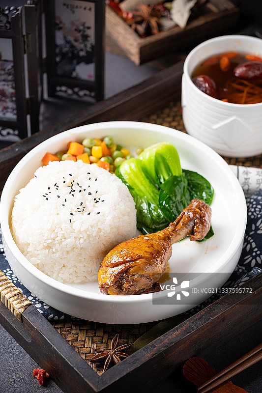 中式卤肉套餐饭图片素材