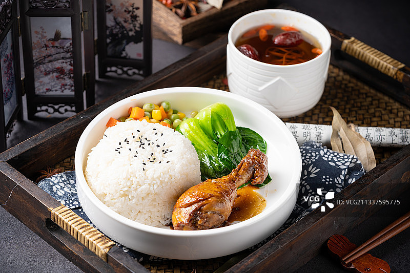 中式卤肉套餐饭图片素材