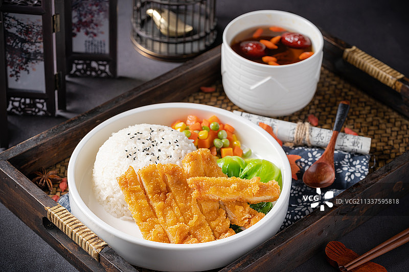 中式卤肉套餐饭图片素材