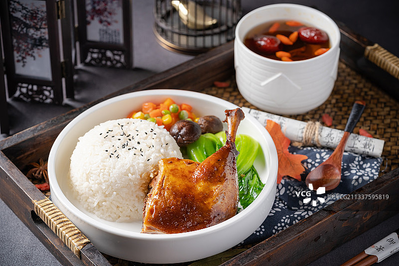 中式卤肉套餐饭图片素材