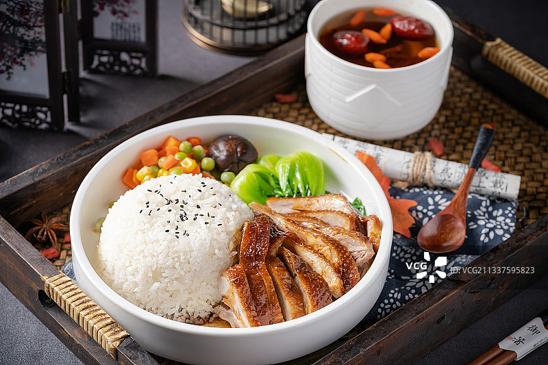 中式卤肉套餐饭图片素材