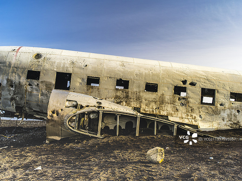 冰岛飞机残骸图片素材