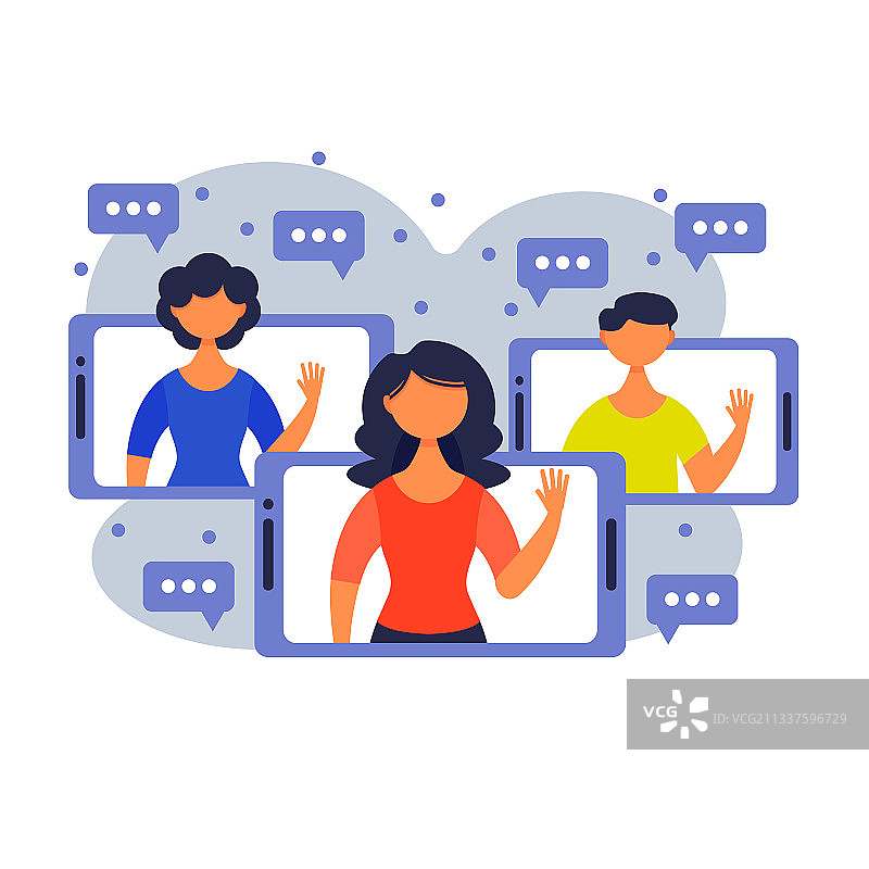人们在社交网络上聊天图片素材