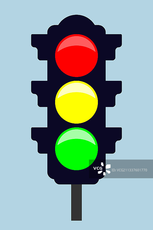 交通灯 - 扁平风格图标图片素材