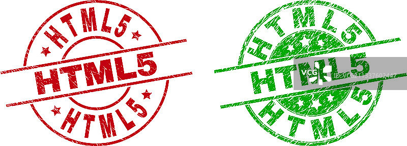 使用做旧表面的HTML5圆形水印图片素材