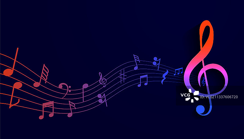 音符波浪五线谱背景图片素材