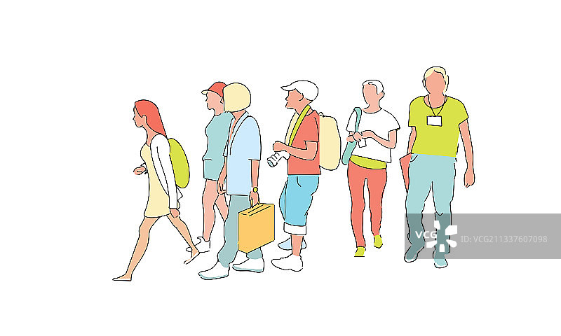 一群人走路图片素材