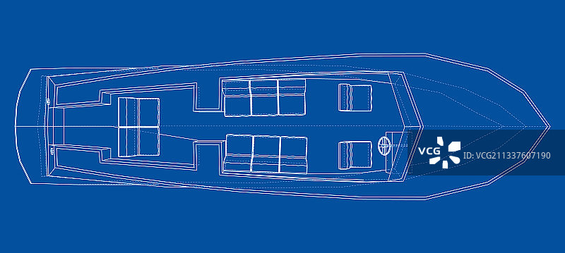 带座位的现代船只图片素材