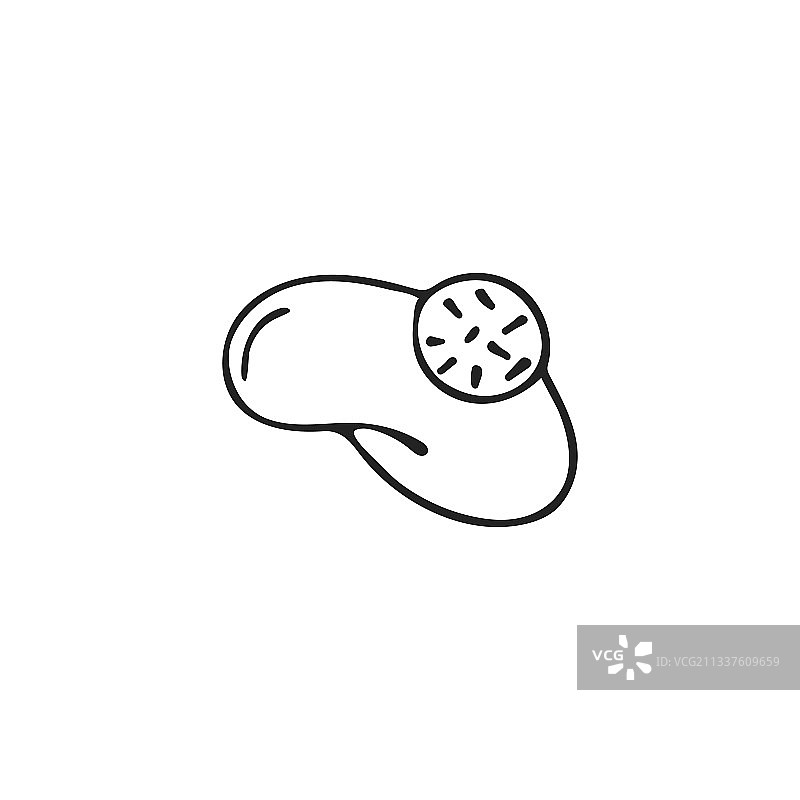 手绘带绒球的冬季帽子图片素材