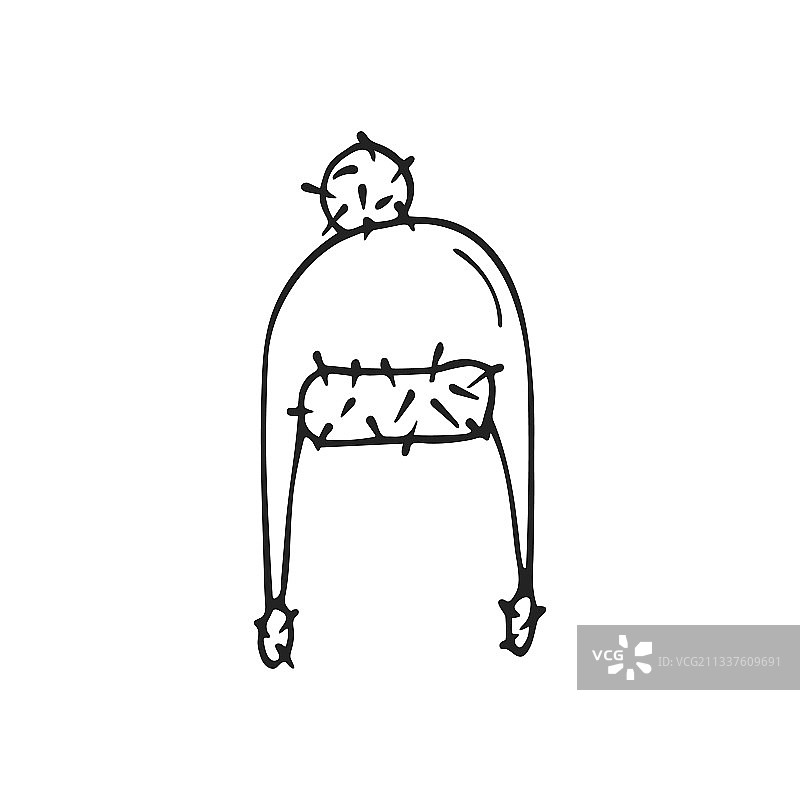 手绘冬季毛绒帽子图片素材