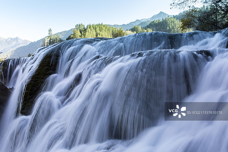 九寨沟树正瀑布图片素材