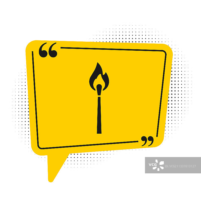 底色上的带火焰的黑色燃烧火柴图标图片素材