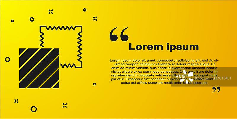 黄色背景上的黑色纺织面料卷图标图片素材