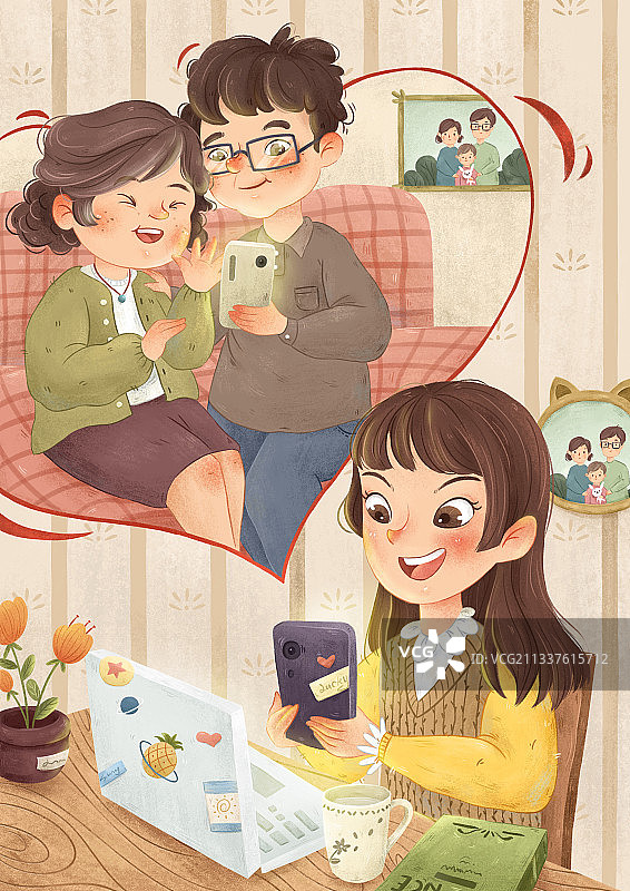 子女跟父母视频图片素材