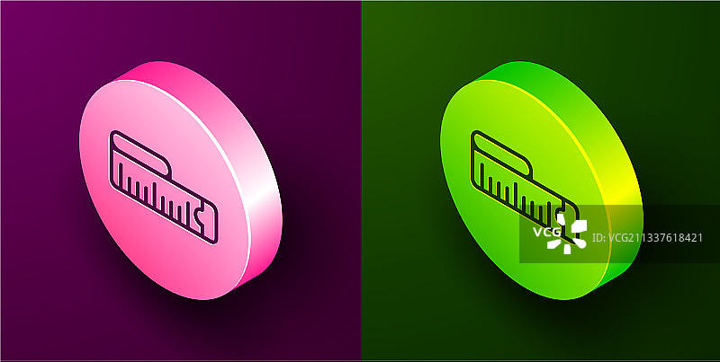 2.5D线条卷尺图标图片素材