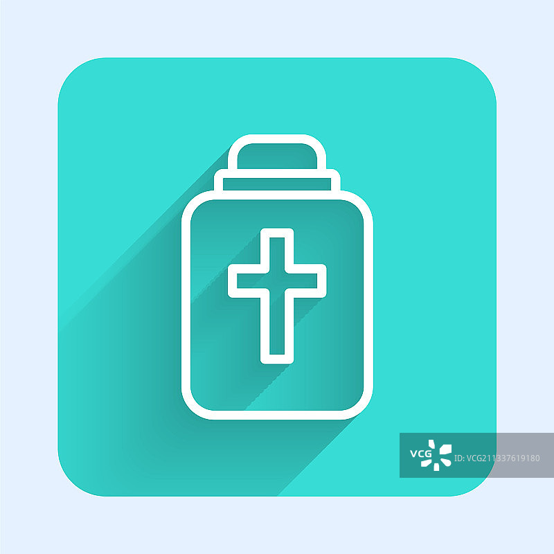 白色线条骨灰瓮图标，长阴影图片素材