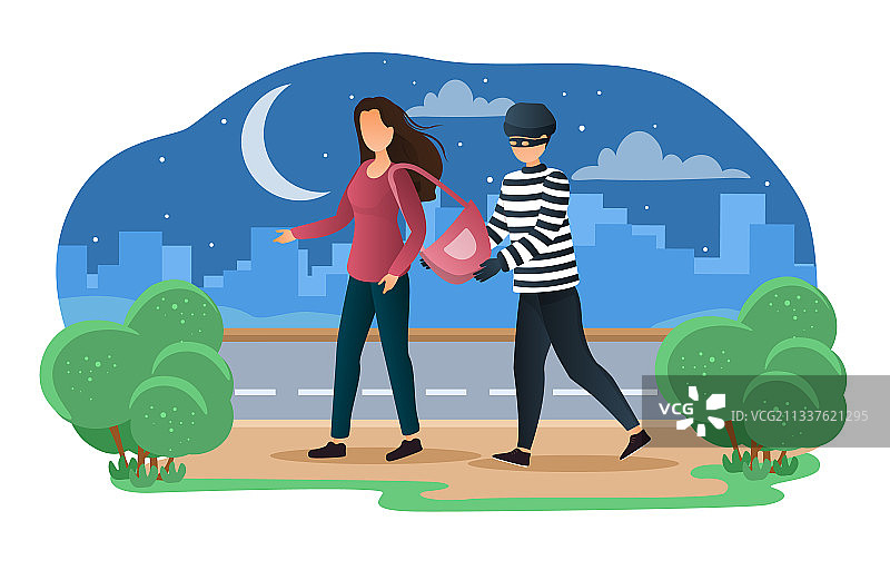 罪犯正在犯罪，受害者图片素材