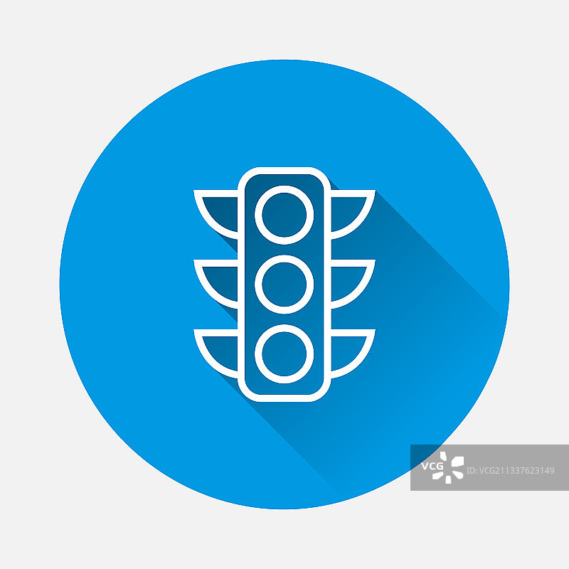 蓝色背景上的扁平化交通信号灯图标图片素材