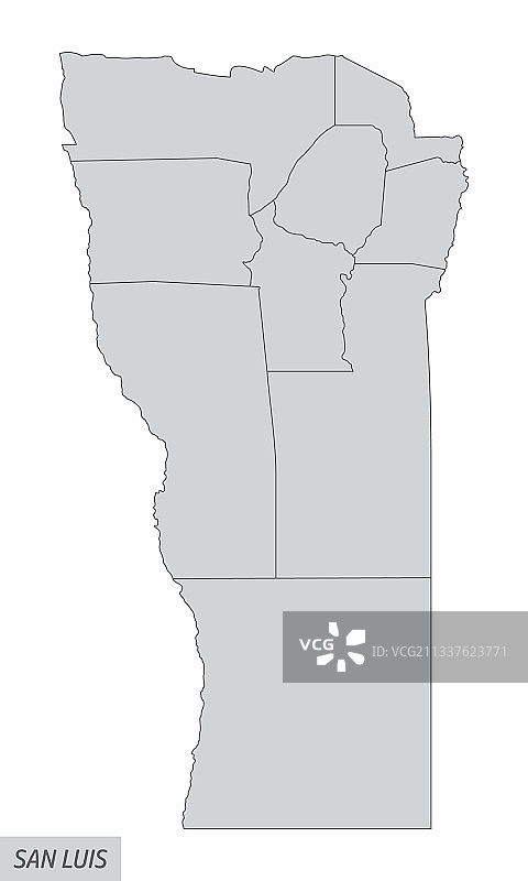 圣路易斯省行政地图图片素材