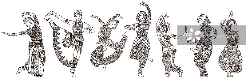 跳舞的东方女孩图片素材