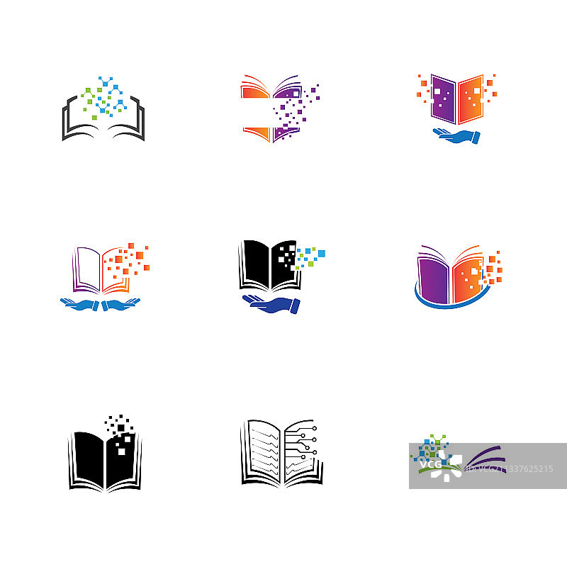 数字图书标识技术图标设计图片素材