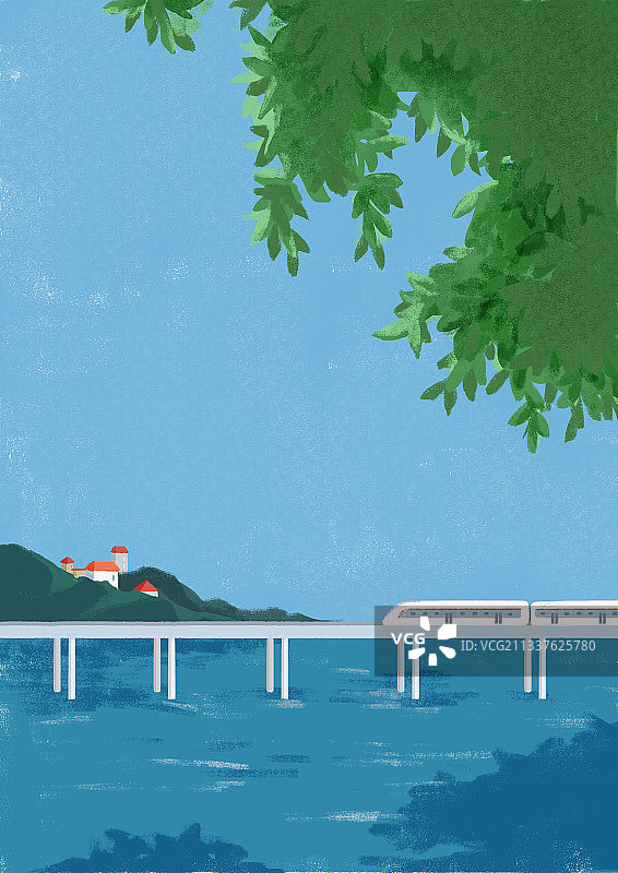海上列车图片素材