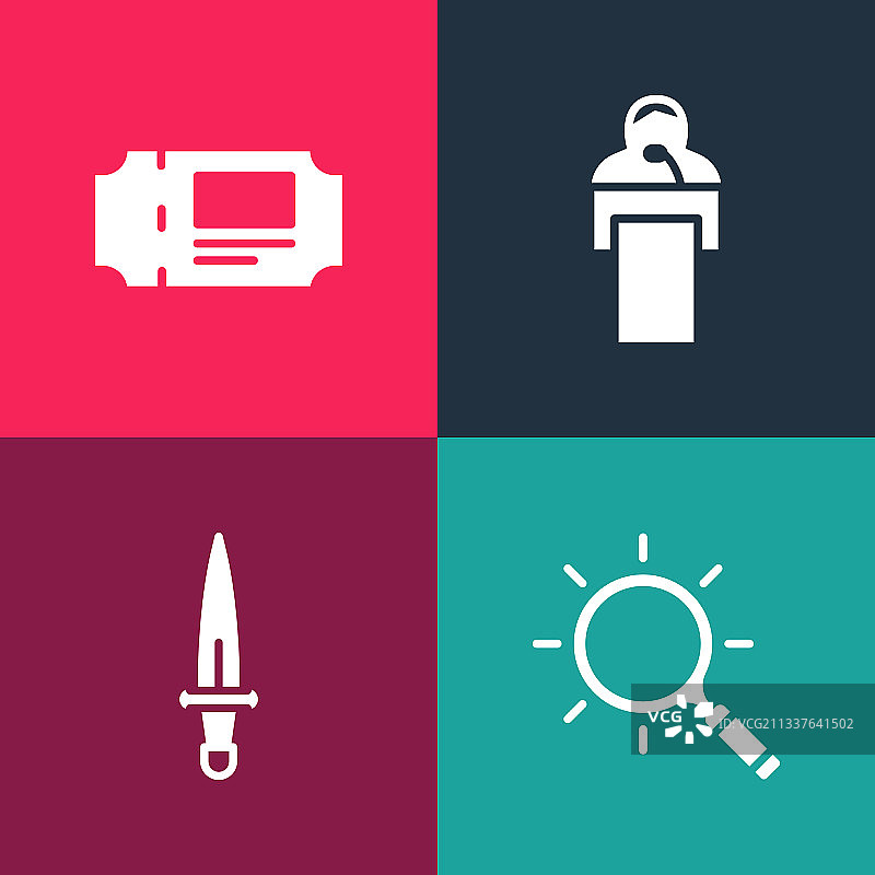 波普艺术放大镜匕首赠送套装图片素材