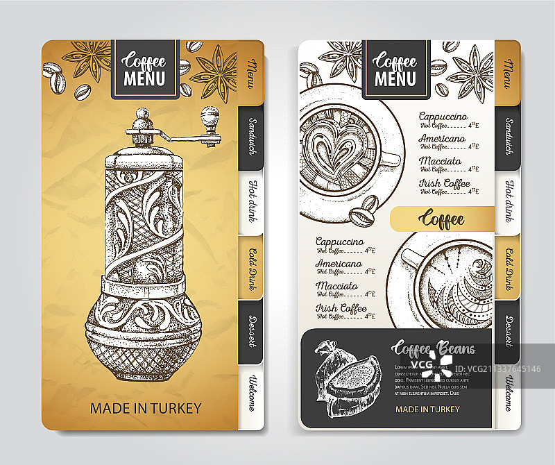 餐厅咖啡菜单装饰草图设计图片素材