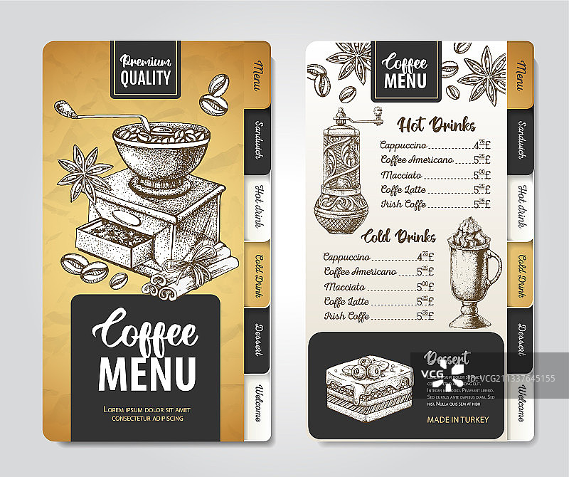 餐厅咖啡菜单装饰草图设计图片素材
