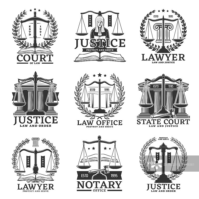 律师和公证处法律服务图标图片素材