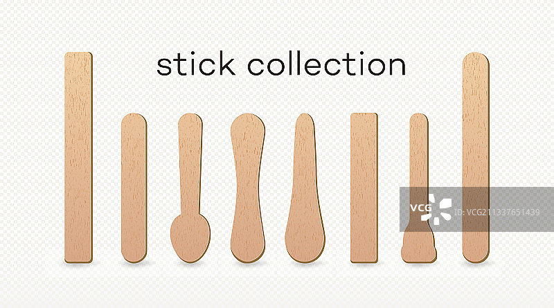 逼真风格的冰淇淋木棍套装图片素材