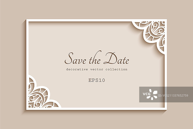 带蕾丝角装饰的矩形相框图片素材