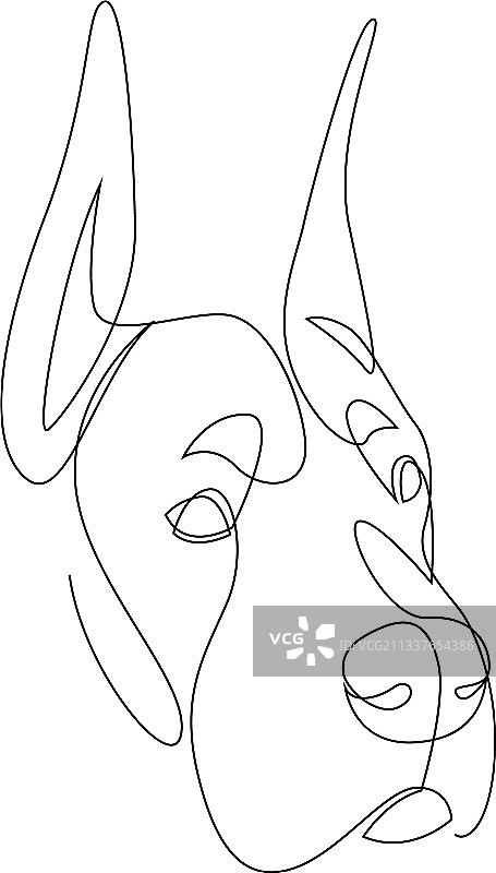 连续线条：大丹犬极简线条图片素材