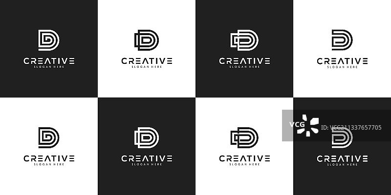 首字母D Logo设计模板图片素材