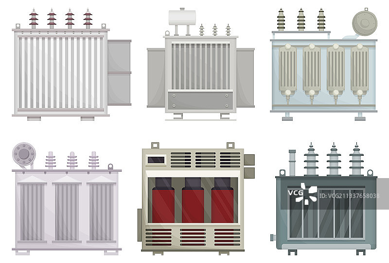 白色背景上的变压器电气装置图片素材