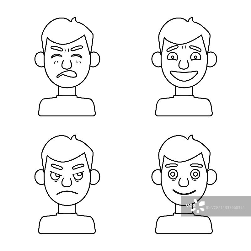 设计面部和男孩符号图片素材