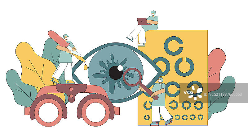 眼镜验光概念图片素材