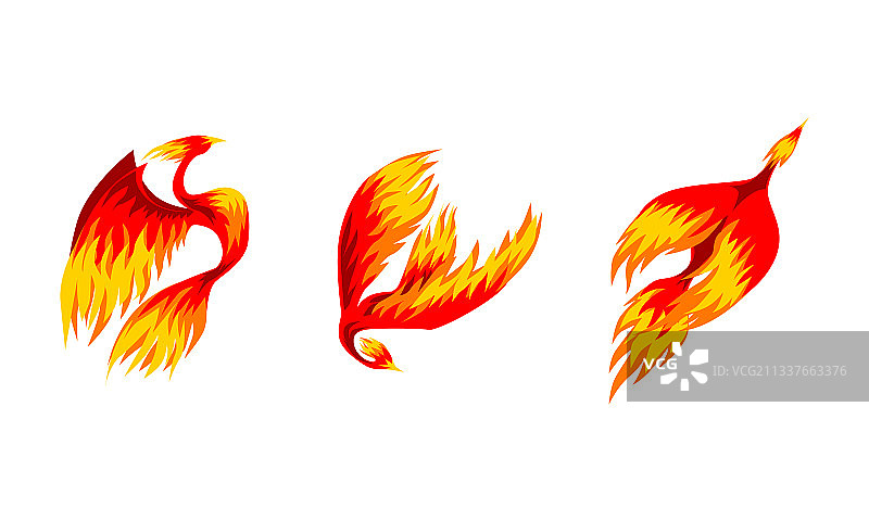 凤凰神鸟神话故事套装图片素材