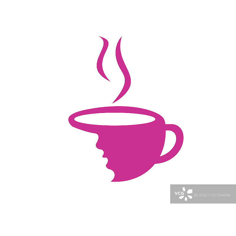 女人头像标志咖啡杯图片素材