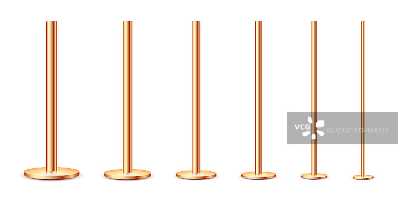 白色背景上的金属杆合集图片素材