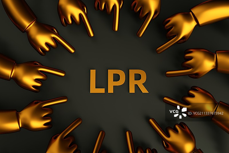 关注LPR利率变化，三维渲染图片素材