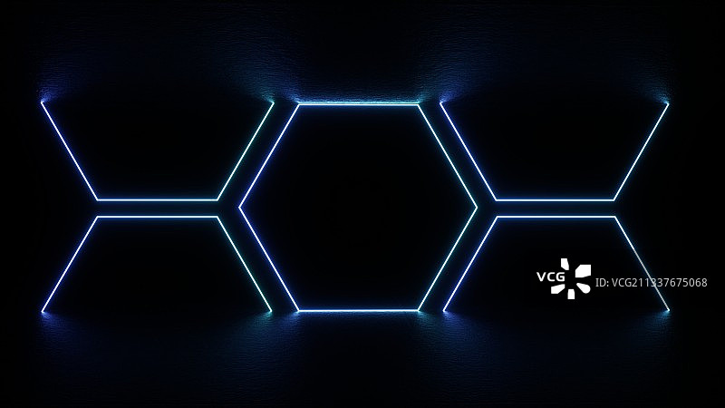 3d渲染发光霓虹灯空间图片素材