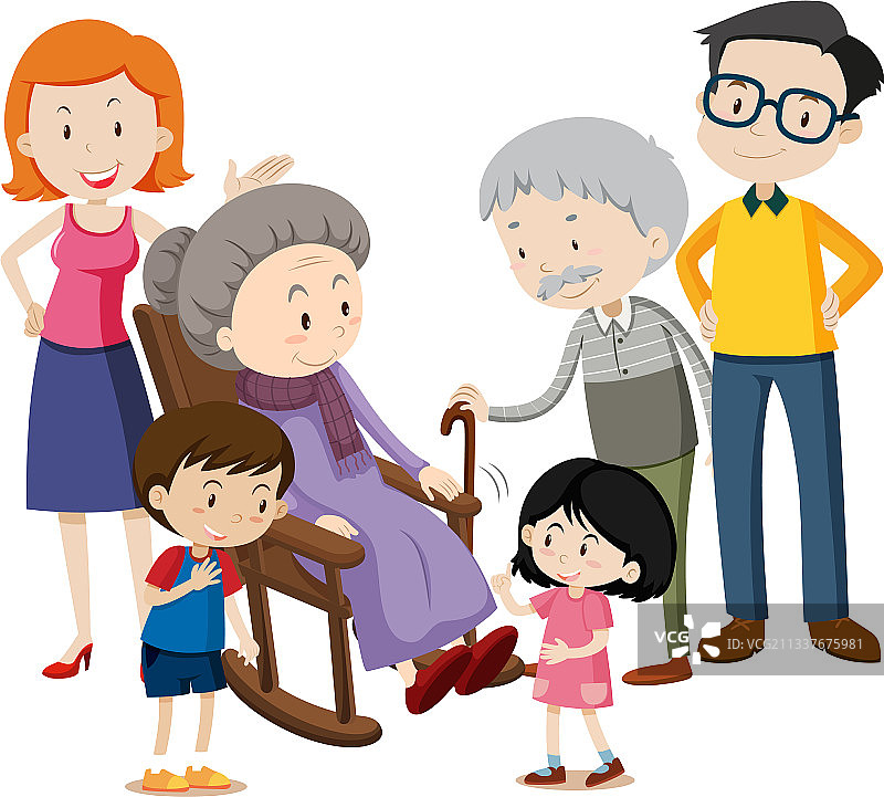 家庭成员卡通人物图片素材