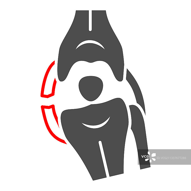 膝关节外侧韧带断裂实体图标图片素材