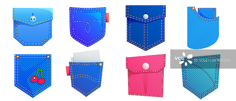 牛仔衬衫和裤子的贴袋图片素材