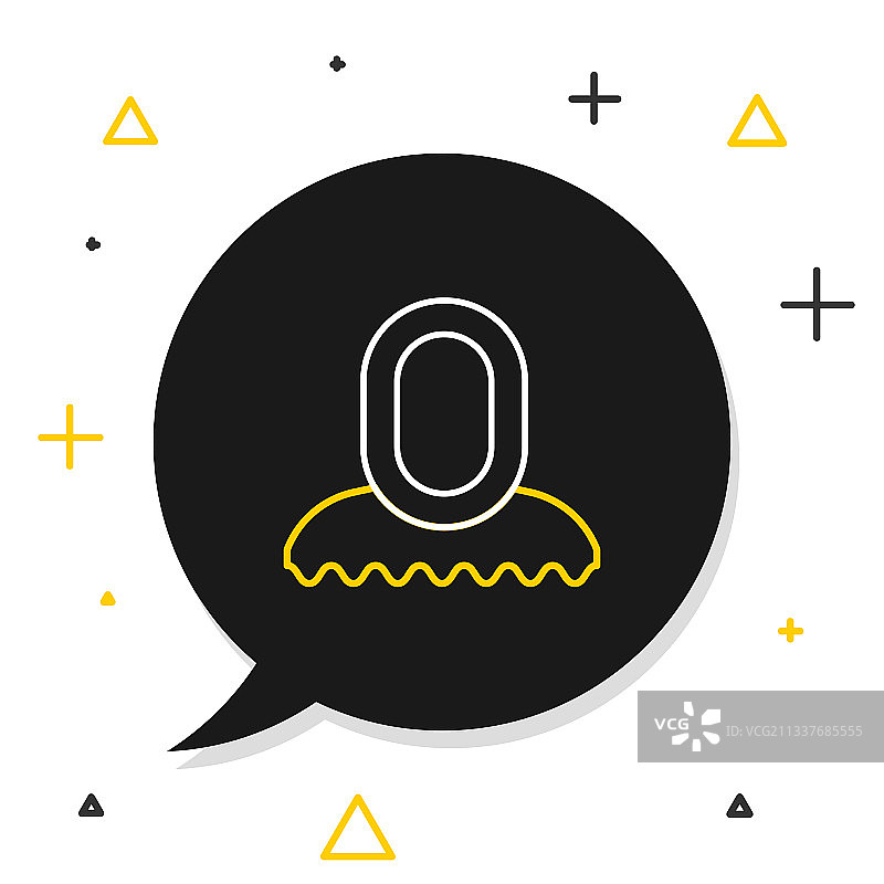 白色背景上的中世纪头巾线条图标图片素材