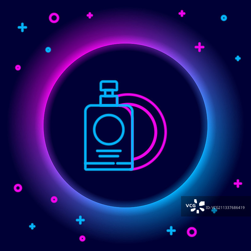 发光霓虹灯洗洁精瓶图片素材